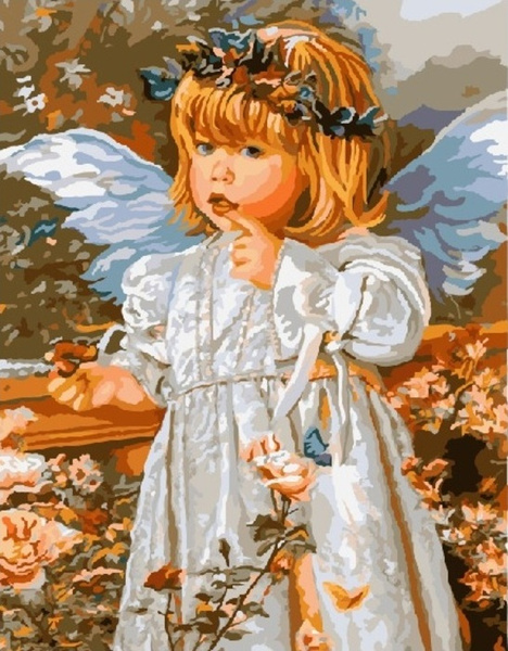 Картина по номерам Paintboy Original "Девочка-ангелочек", 40х50 см ...