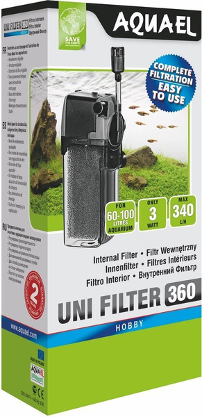AQUAEL Помпа-фильтр внутренний UNIFILTER-360 30-80л*340л/ч - купить с ...