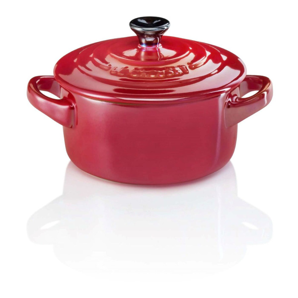 Керамическая кокотница с крышкой, 10 см, Le Creuset, Вишня металлик ...