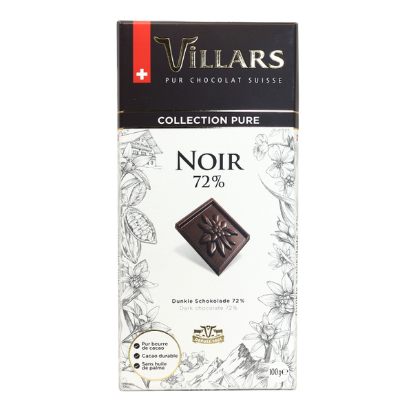 Шоколад Villars Горький 72% какао 100г (Швейцария) - купить с доставкой ...