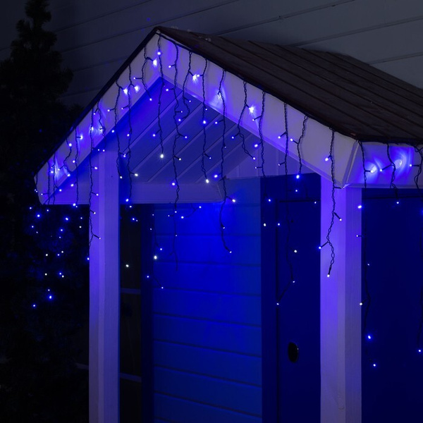 Luazon Lighting Гирлянда "Бахрома" 3 х 0.6 м, IP44, УМС, тёмная нить ...