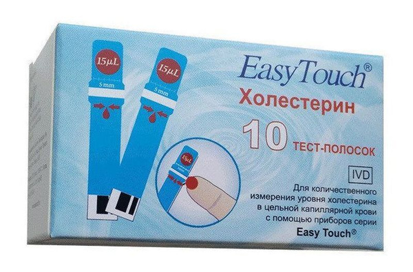 Тест-полоски на холестерин "EasyTouch", 10 шт - купить с доставкой по ...