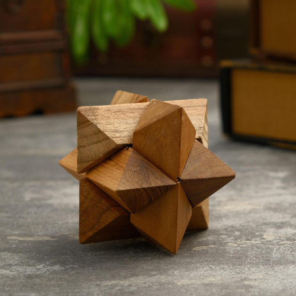 Головоломка из дерева "Загадка" 6 частей 9*9*9 см купить на OZON по ...