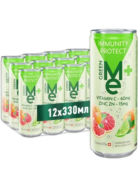 Газированный напиток GreenMe Plus Protect с витамином С и цинком ...