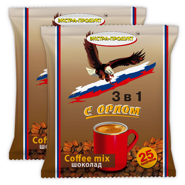 C Орлом Шоколад кофейный напиток растворимый 3 в 1, 50 пакетиков ...