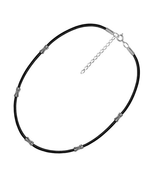 Voronin Silver Колье шнурок из каучука с накладками из серебра - купить ...