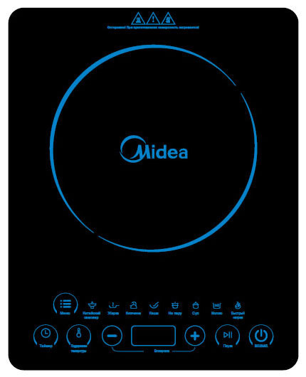 Midea Индукционная настольная плита RT 2020, черный - купить с ...