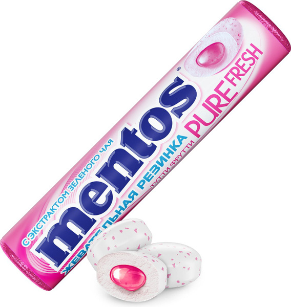 Жевательная резинка Mentos Pure Fresh вкус Тутти-Фрутти, 15,5 г ...