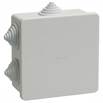 Коробка КМ41233 распаячная для о/п 100х100х50 мм IP44 (RAL7035, 6 ...