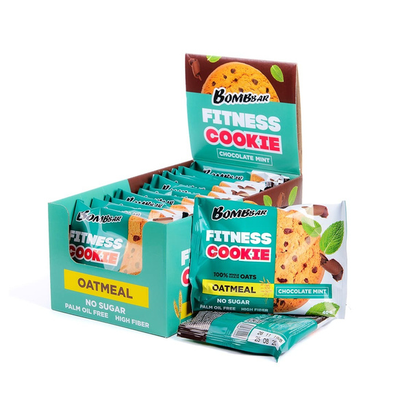 Bombbar Fitness Cookie 40 г х 12 шт Шоколад-мята - купить с доставкой ...