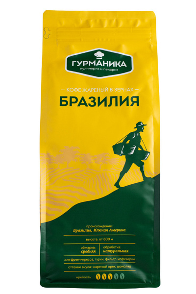 Кофе в зернах Гурманика жареный, 1кг Бразилия 100% арабика - купить с ...