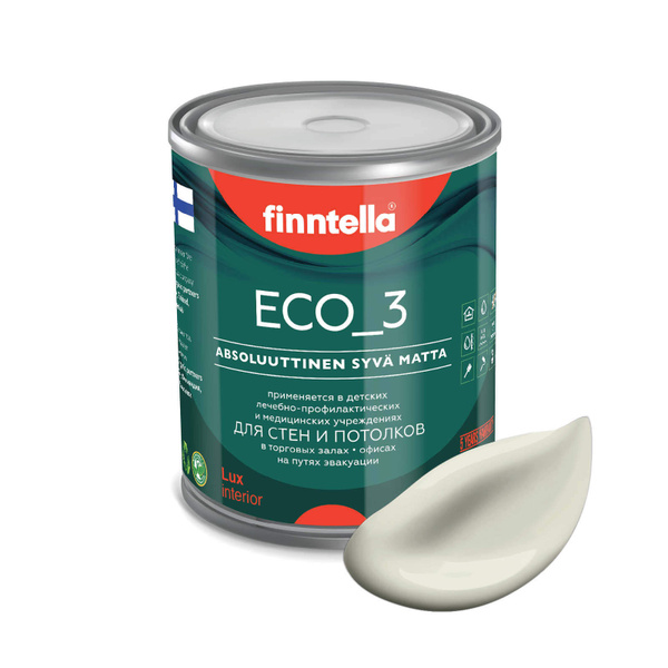 Краска FINNTELLA матовая для стен моющаяся ECO 3, для обоев под ...