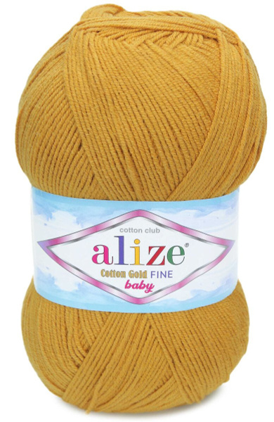 Alize Cotton Gold Fine Lotto 3 Gomitoli - 55% Cotone 45% Acrilico, 100g 470m, Colore Giallo Chiaro (187) Per Maglia E Uncinetto