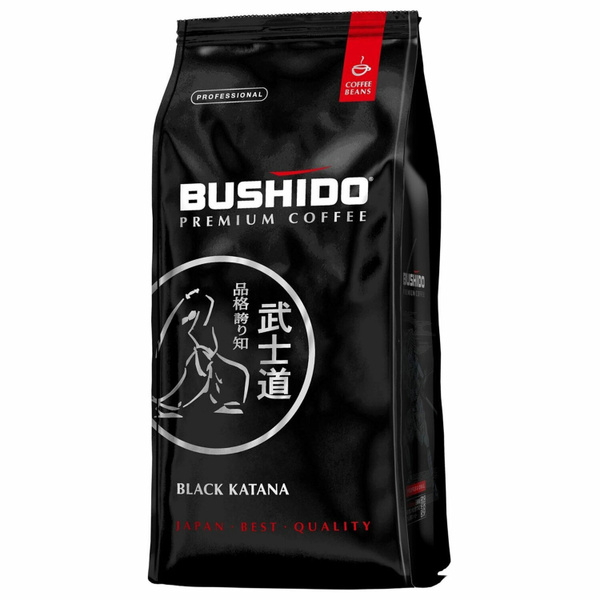 Кофе в зернах BUSHIDO "Black Katana", натуральный, 1000 г, 100% арабика ...