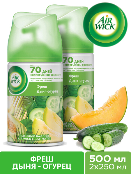 Air Wick Сменный баллон для освежителя воздуха FRESHMATIC (2шт х 250мл ...
