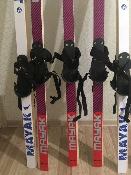 Лыжный комплект беговой Комплект дерево-пластиковых детских лыж ...