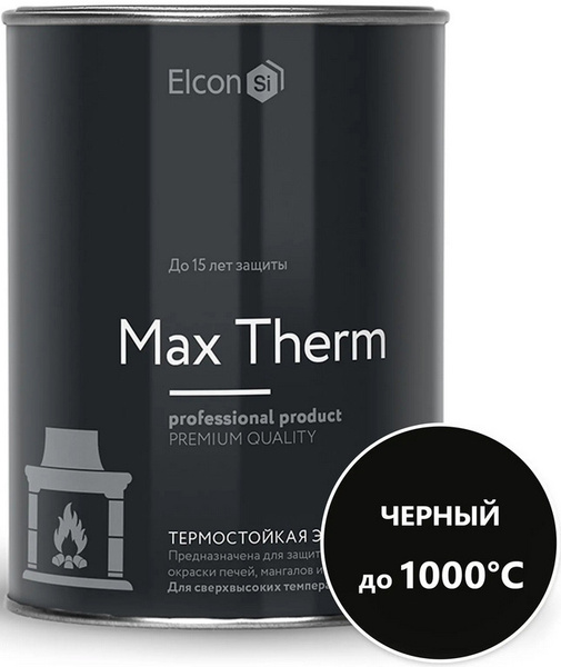 Эмаль термостойкая ELCON чёрная (0,8кг) до 1000С купить на OZON по ...