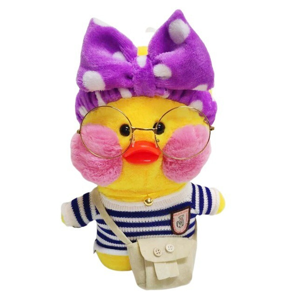 Утка мягкая игрушка / Плюшевая уточка lalafanfan duck / Утенок в очках ...