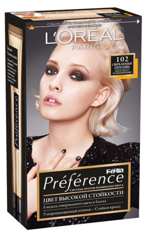 L'Oreal Paris Краска для волос Preference Feria Тон 102 Сверкающие ...