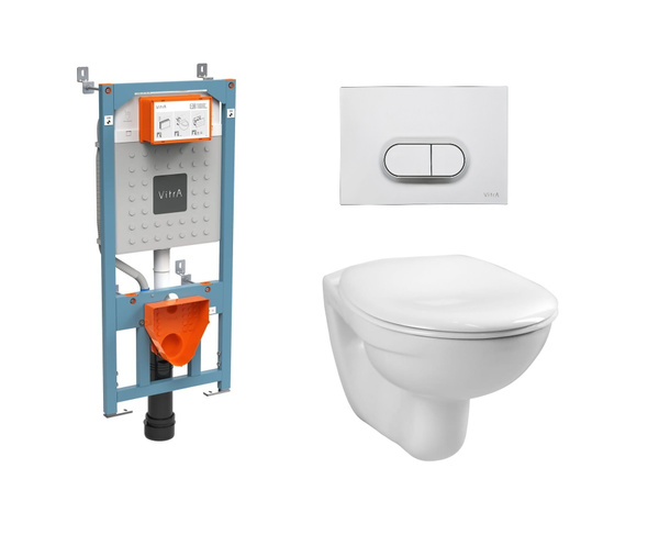 Комплект: Инсталляция Vitra с клавишей матовый хром + Унитаз Normus ...