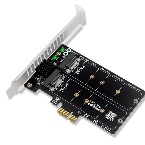 PH58 2 x M2 Карта адаптера SATA-PCIE Двухдисковая видеокарта-сплиттер ...
