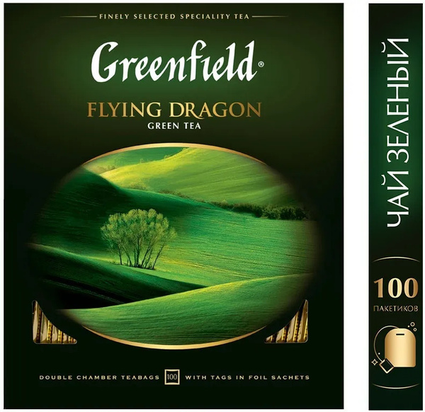 Чай в пакетиках зеленый Greenfield Flying Dragon, 100 шт - купить с ...