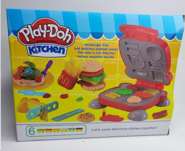 Плей до игровой набор пластилина Play-Doh "Бургер барбекю", 8 баночек с ...