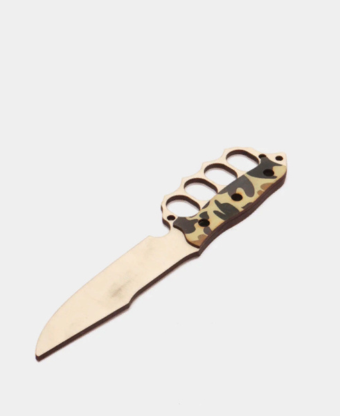 Нож-кастет сувенир деревянный гравировка - купить с доставкой по ...