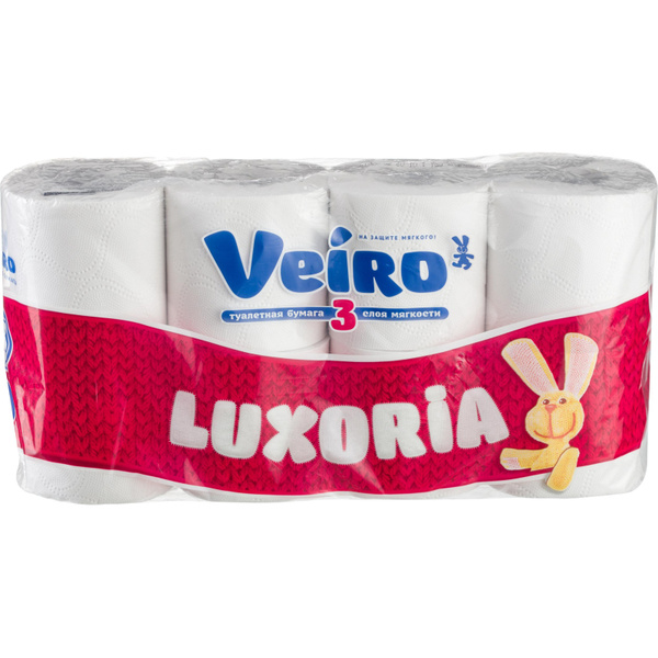 Бумага туалетная Veiro Luxoria 3сл бел цел втул 17м 8рул/уп 5с38 ...