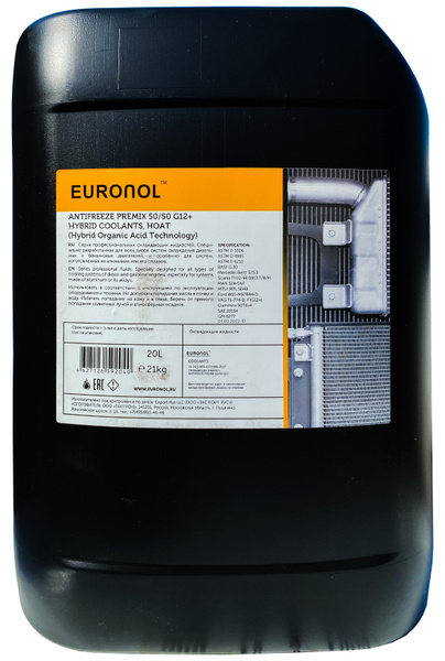 Антифриз EURONOL ANTIFREEZE PREMIX 50/50 G12+, Готовый раствор купить ...