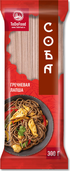 Лапша ToDoFood гречневая Соба, 300 г - купить с доставкой по выгодным ...
