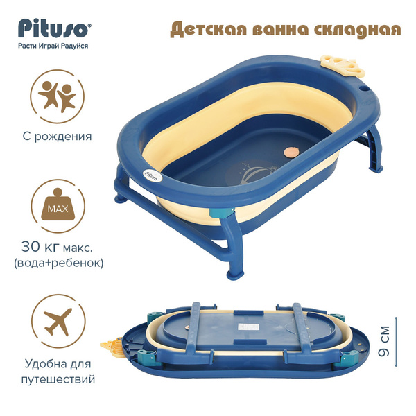 Детская ванна складная Pituso Yellow / Синяя с желтым ванночка для ...