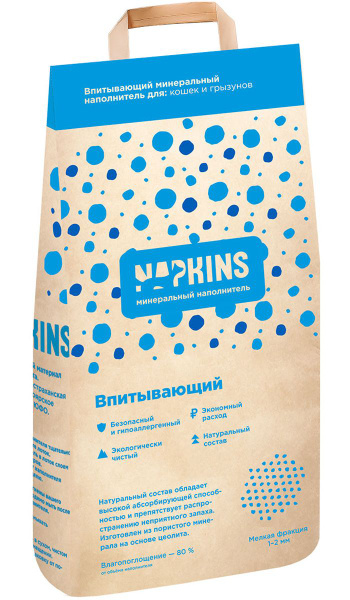 NAPKINS наполнитель впитывающий для туалета кошек мелкая фракция (12 кг ...