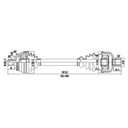 Вал приводной Dynamatrix-Korea DDS218008 для Ford Galaxy; SEAT Alhambra ...