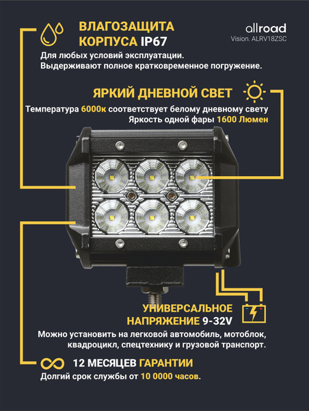 Фара Allroad Vision 18ZSC светодиодная