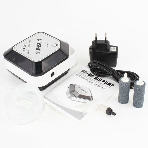 Аэратор с аккумулятором SunSun CP-201 для аквариумов (300 л/ч, 1,5 Вт ...