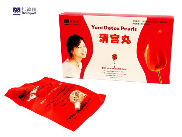 Фитотампоны китайские "Yoni Detox Pearls" Womenscup, коробка 6 шт. Фито ...