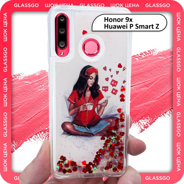 Чехол силиконовый переливашка с рисунком девушка с телефоном на Honor ...