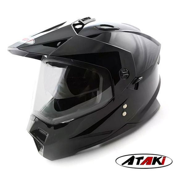 Мотард шлем эндуро ATAKI JK-802 кроссовый мотошлем с визором SOLID ...