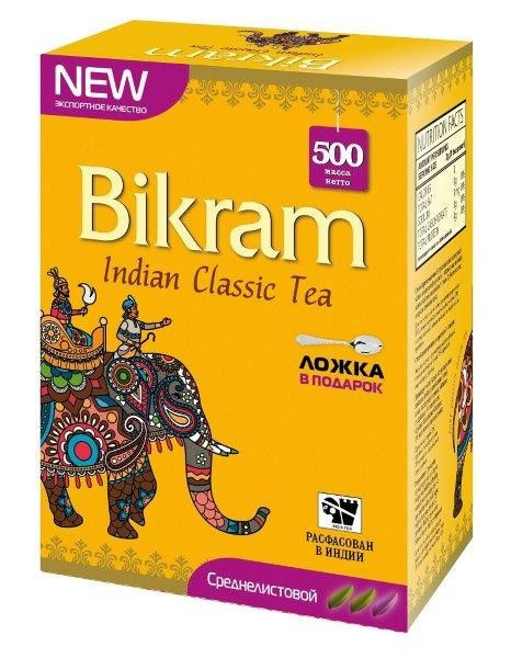 Чай Бикрам черный байховый Индийский среднелистовой, 500 г (ложка в ...