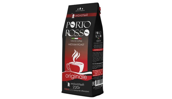 Кофе молотый, Porto Rosso Original 100% натуральный жареный среднего ...