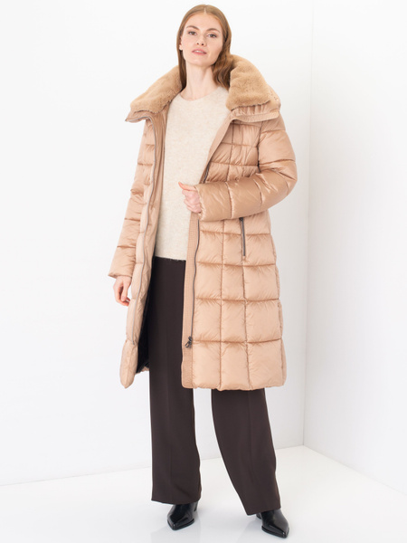 Куртка Женский Gerry Weber светло-бежевый Синтетика, размер 54 Длинный ...