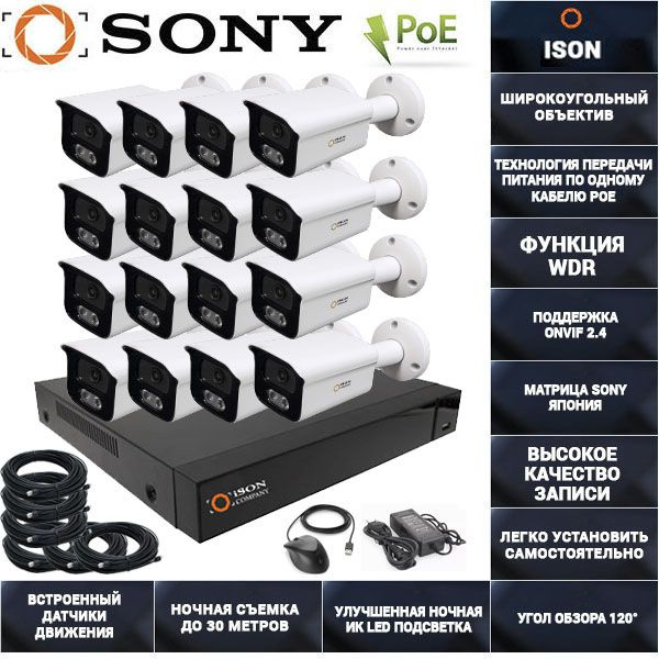 Система видеонаблюдения ISON IP система видеонаблюдения POE 5 ...