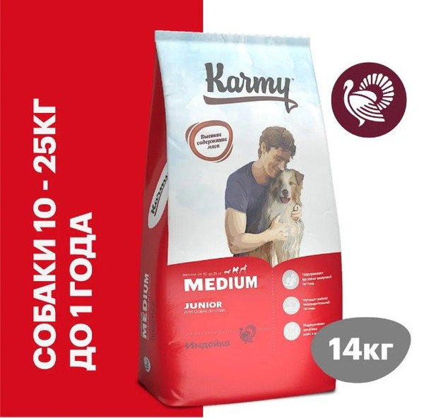 Сухой корм KARMY для собак KARMY Medium Junior 14 кг Карми для щенков ...