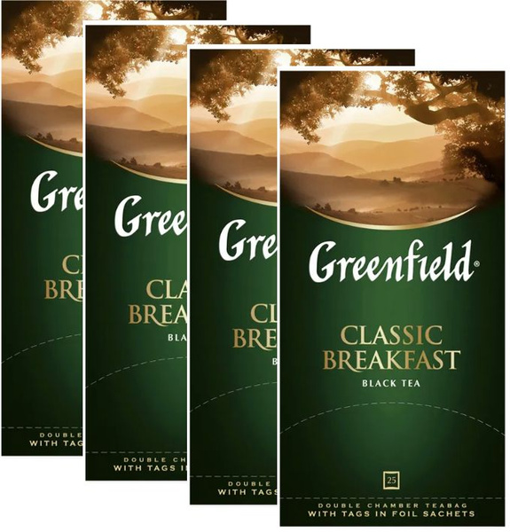 Чай черный Greenfield Classic Breakfast, Гринфилд Классик Брекфаст, 4 ...
