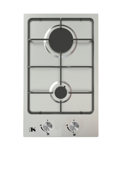 Варочная панель газовая Kitll KGS 3001 INOX 2 конфорки 30x52 см цвет ...