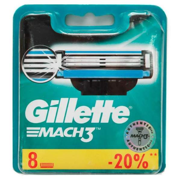 Gillette Сменные кассеты Mach3, 8 шт - купить с доставкой по выгодным ...