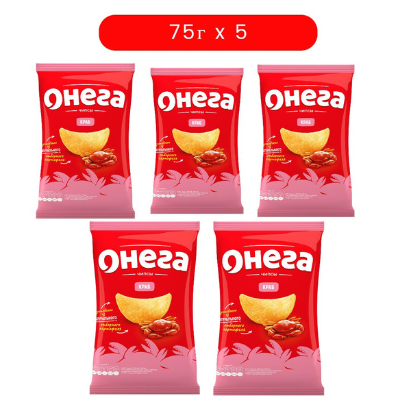 Чипсы Онега со вкусом краба 75г*5шт - купить с доставкой по выгодным ...