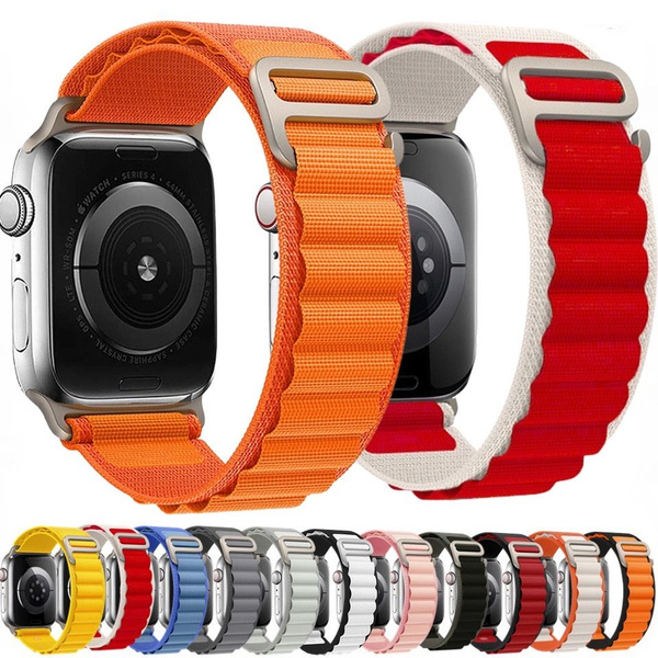 Тканевый ремешок Синий для Apple Watch 42 мм, 44, 45 mm, 49/ браслет на ...