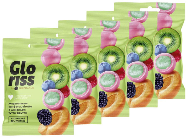 Жевательные конфеты Gloriss Jefrutto тутти-фрутти, 35г х 5шт - купить с ...